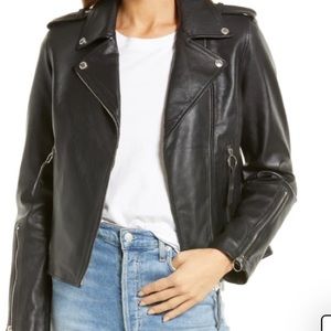 Sam Edelman moto lamb leather black jacket Large New with Tags